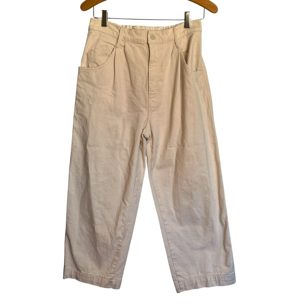Mother Superior The Half Spring Pleated Greaser Ankle Jeans Act Natural Cream 28